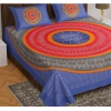 Dropship Cotton Printed Queen Size Bedsheet With 2 Pillow Covers (Blue, 90x100 Inch)