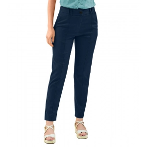 Generic Women's Polyester Solid With Pocket Pant (Blue)
