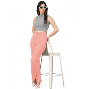 Generic Women's Polyester Cow Pattern Pant (Peach)