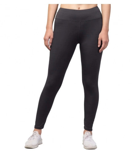 Women's Polyester Solid Ankle Length High-Rise Tights (Grey)