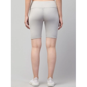 Generic Women's Polyester Solid Above Knee High-Rise Shorts (Grey)
