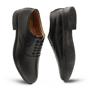 Generic Men's Casual Faux Leather Solid Lace-Up Formal Shoes (Black)