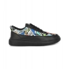 Men's Casual Synthetic Printed Lace-Up Shoes (Black)