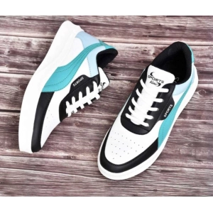 Generic Men's Casual Synthetic Solid Lace-Up Shoes (Blue)