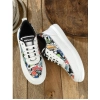 Men's Casual Synthetic Printed Lace-Up Shoes (White)
