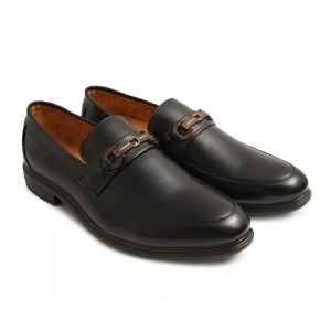 Generic Men's Casual Faux Leather Solid Slip-on Formal Shoes (Black)