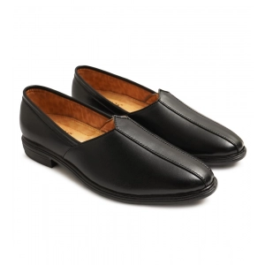 Generic Men's Casual Faux Leather Solid Slip-on Formal Shoes (Black)
