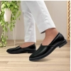 Men's Casual Faux Leather Solid Slip-on Formal Shoes (Black)