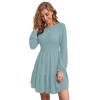 Dropship Women's Knitting stretchable Solid Round Neck Full Sleeve Dress (Pista)