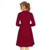 Dropship Women's Knitting stretchable Solid Round Neck Full Sleeve Dress (Maroon)