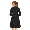 Dropship Women's Knitting stretchable Solid Round Neck Full Sleeve Dress (Black)