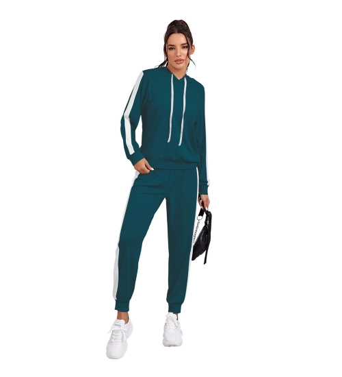 Women's Knitting stretchable Solid Hooded Neck Full Sleeve Track Suit (Morpich)