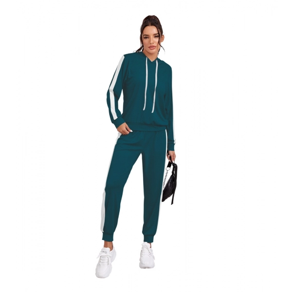 Dropship Women's Knitting stretchable Solid Hooded Neck Full Sleeve Track Suit (Morpich)