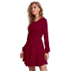 Dropship Women's Knitting stretchable Solid Round Neck Full Sleeve Dress (Maroon)