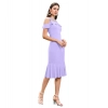 Dropship Women's Knitting stretchable Solid Round Neck Sleeveless Dress (Purple)