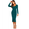 Dropship Women's Knitting stretchable Round Neck Full Sleeve Dress (Morpich )