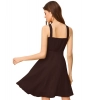 Dropship Women's Knitting stretchable Solid Halter Neck Sleeveless Dress (Coffee)