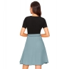 Dropship Women's Knitting stretchable Solid Round Neck Cap Sleeve Dress (Pista)