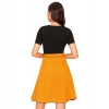 Dropship Women's Knitting stretchable Solid Round Neck Cap Sleeve Dress (Yellow)
