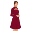 Dropship Women's Knitting stretchable Solid Round Neck Full Sleeve Dress (Maroon)