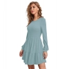 Dropship Women's Knitting stretchable Solid Round Neck Full Sleeve Dress (Pista)