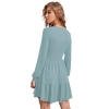 Dropship Women's Knitting stretchable Solid Round Neck Full Sleeve Dress (Pista)