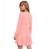 Dropship Women's Knitting stretchable Solid Round Neck Full Sleeve Dress (Peach)