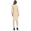 Dropship Women's Knitting stretchable Solid Round Neck Full Sleeve Dress (Beige )