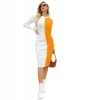 Dropship Women's Knitting stretchable Solid Round Neck Full Sleeve Dress (Yellow)