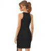 Dropship Women's Knitting stretchable Solid Round Neck Sleeveless Dress (Black)