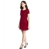 Dropship Women's Rasal Solid Round Neck Cap Sleeve Dress (Maroon)