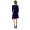 Dropship Women's Polyester Solid Collar 3-4th Dress (Blue)