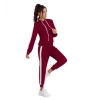 Dropship Women's Knitting stretchable Solid Hooded Neck Full Sleeve Track Suit (Maroon)
