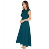 Dropship Women's Knitting stretchable Solid Round Neck Ruffled Sleeve Dress (Morpich)