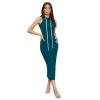 Dropship Women's Knitting stretchable Solid Round Neck Sleeveless Dress (Morpich)