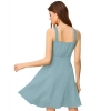 Dropship Women's Knitting stretchable Solid Halter Neck Sleeveless Dress (Pista )