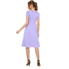 Dropship Women's Knitting stretchable Solid Round Neck Cap Sleeve Dress (Purple)
