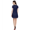 Dropship Women's Rasal Solid Round Neck Cap Sleeve Dress (Blue)