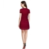Dropship Women's Rasal Solid Round Neck Cap Sleeve Dress (Maroon)