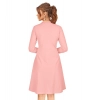 Dropship Women's Knitting stretchable Solid Round Neck Full Sleeve Dress (Peach)