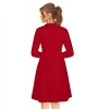 Dropship Women's Knitting stretchable Solid Round Neck Full Sleeve Dress (Red)
