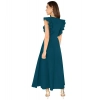 Dropship Women's Knitting stretchable Solid Round Neck Ruffled Sleeve Dress (Morpich)