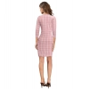 Dropship Women's Polyester Solid High Neck Full Sleeve Dress (Peach)