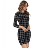 Dropship Women's Polyester Solid High Neck Full Sleeve Dress (Black)