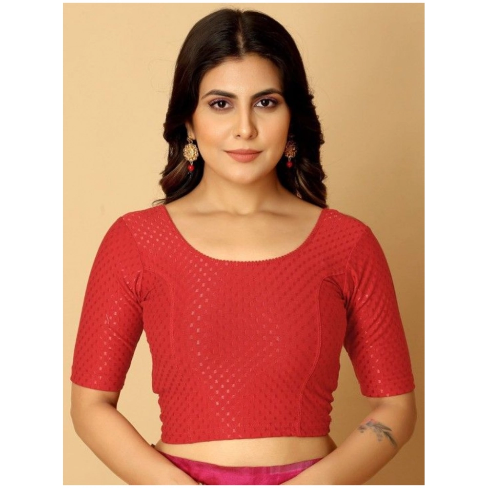 Generic Pack Of_2 Women's Hosiery Short Sleeves Round Neck Non-Padded Blouse (Red)
