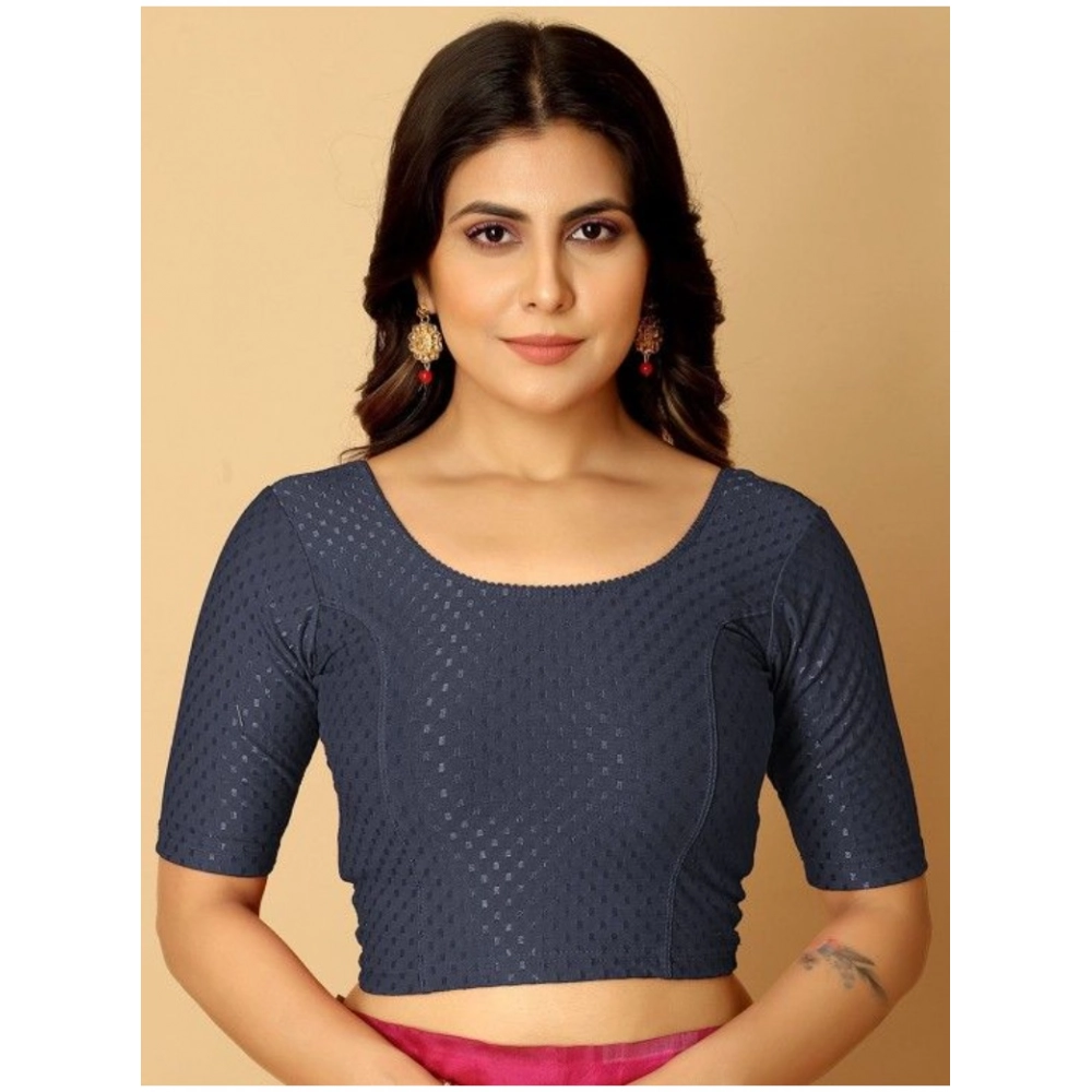 Generic Pack Of_2 Women's Hosiery Short Sleeves Round Neck Non-Padded Blouse (Navy Blue)