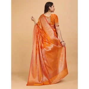 Generic Women's Organza Woven Saree With Unstitched Blouse (Green, 5.5Mtrs)