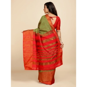 Generic Women's Organza Woven Saree With Unstitched Blouse (Light Green, 5.5Mtrs)