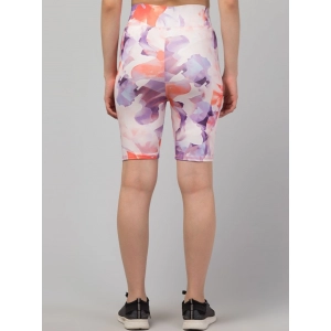 Generic Women's Polyester Spandex Printed Above Knee High Rise Slip On Shorts (Multicolor)