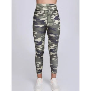 Generic Women's Polyester Spandex Printed Ankle Length High Rise Slip On Tights (Grey)